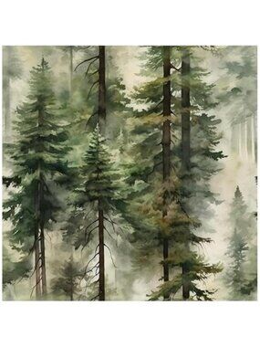 Misty Forest Peel Stick Wallpaper Green Self Adhesive Wall Mural Contact Paper